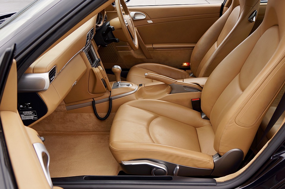 tan leather car interior