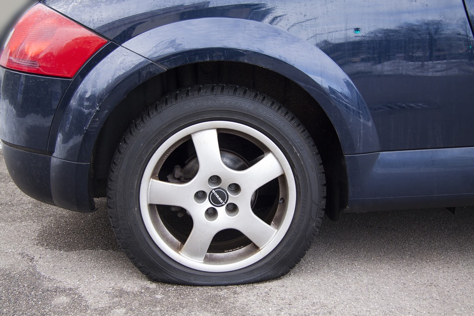 flat tire on car