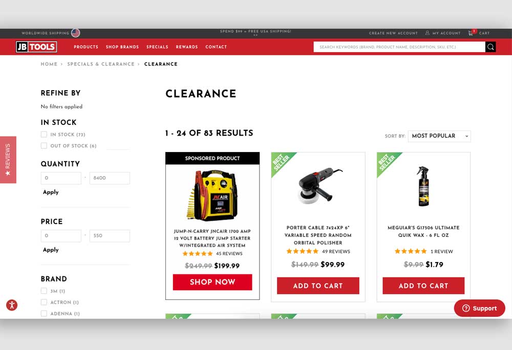 jb tools clearance
