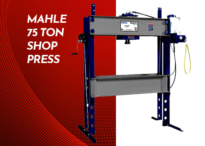 Mahle 75-ton shop press, heavy-duty hydraulic press for automotive and industrial use Mahle 75-ton shop press, heavy-duty hydraulic press for automotive and industrial use